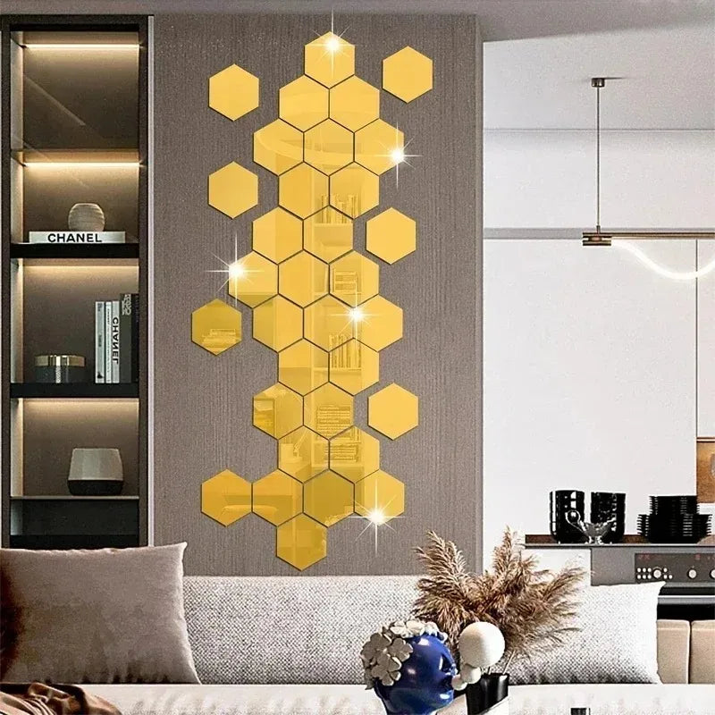 12 Peças Hexagonais de Parede