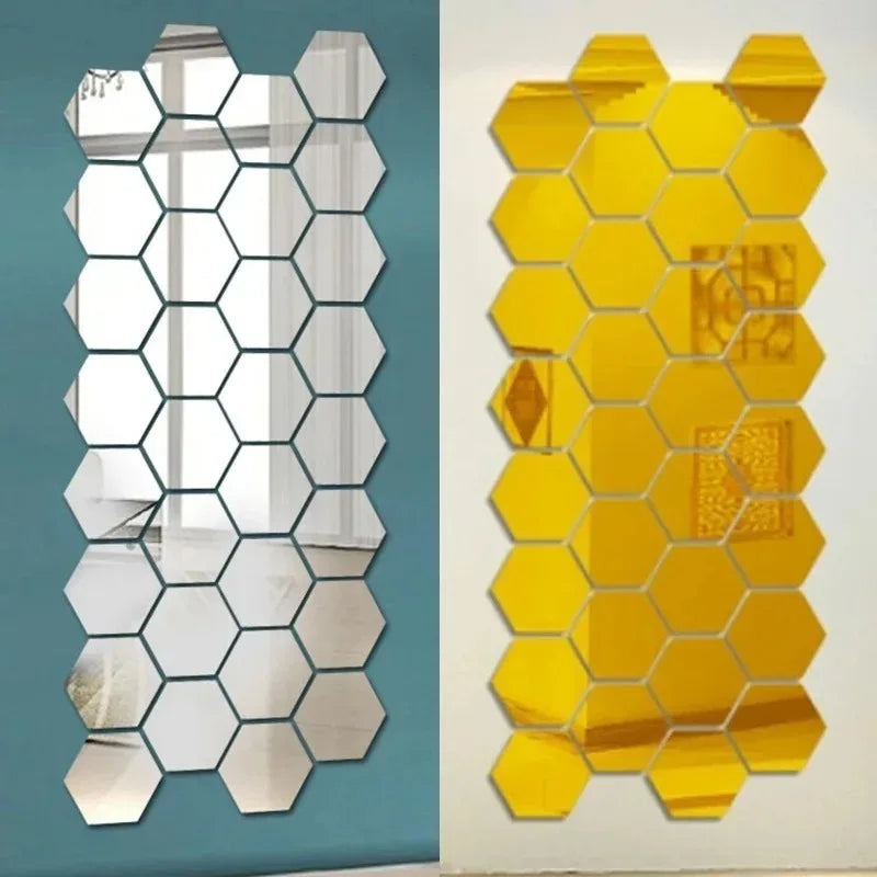 12 Peças Hexagonais de Parede