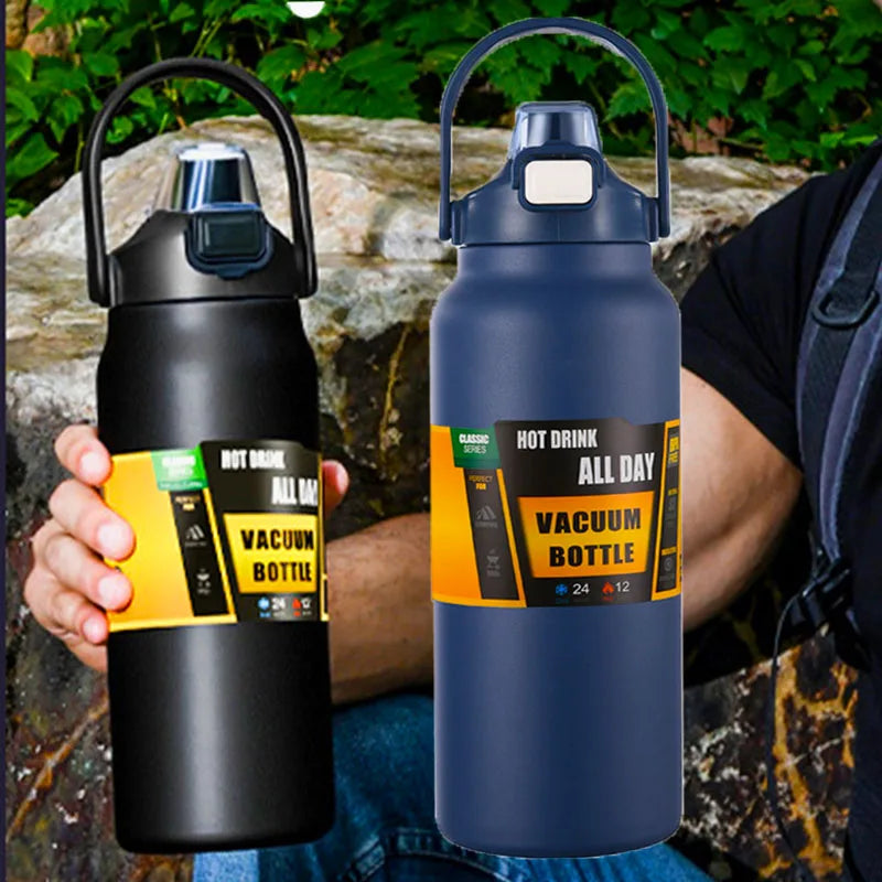 Stainless Steel Thermo Bottle 2.5L Large Capacity Thermo Water Portable 2500ml Vacuum Mug Thermos Insulated Cup 2L Tumbler 84oz